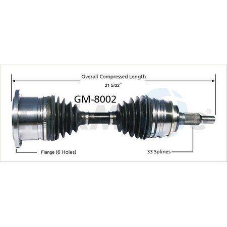 Surtrack Axle Cv Axle Shaft, Gm-8002 GM-8002